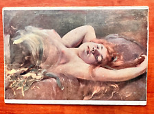 1900s Vintage Postcard Young woman Erotica Antique Postcard Naked girl Breast picture