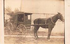RP Postcard Father and Son Inside an Enclosed Horse Pulled Carriage~112834 picture