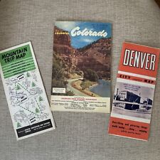 Vintage 1951 Colorful Colorado State Highway Dept  Map, Denver & Mnt  Trip Map picture