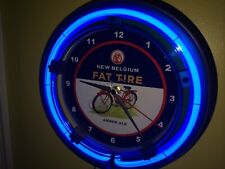 Fat Tire Beer Bar Man Cave Neon Wall Clock Advertising Sign picture
