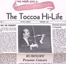 1962 GEORGIA TOCCOA HIGH SCHOOL NEWSPAPER HI-LIFE DECEMBER 1962 VOL 2 NO 2 Z593 picture