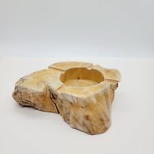 Vintage Handcrafted Wood Stump Ashtray Trinket Dish picture