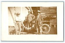 c1910's Men Fishing Catch Car Automobile RPPC Photo Unposted Antique Postcard picture