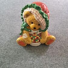Cherished Teddies Bear Strawberry Lane Cookie Jar Ceramic #161306 Vintage 1995 picture