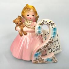 Josef Originals 2nd Birthday Girl Angel Porcelain Figurine with Tag Vintage 1979 picture