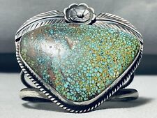 ONE OF THE BEST VINTAGE NAVAJO SPIDERWEB TURQUOISE STERLING SILVER BRACELET picture
