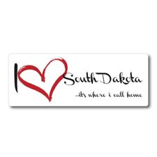 I Love South Dakota, It's Where I Call Home US State Magnet Decal, 3x8 Inches picture