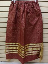 2XL HOMEMADE MAROON FLOWER DES. COTTON NATIVE AMERICAN INDIAN RIBBON DANCE SKIRT picture