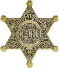 Sheriff Badge Made of Metal Police Badge Pin Western Cop Star Badge Old West Pro picture