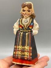 Vintage Henning Style Wood Carved Norwegian Bride Bunad picture