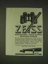 1935 Zeiss Bincoculars, Rifle Scopes and Spotting Scopes Ad picture