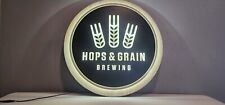 Hops and Grain LED Beer Sign- Austin, Texas- Mancave, Basement, Garage Sign picture