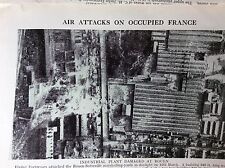 m5-1b ephemera 1940s ww2 picture rouen sotteville aerial view bombed u s a f  picture