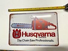 Husqvarna Chain Saws Tin Sign Logo Chainsaws Metal Art Garage Sweden Lumberjack picture