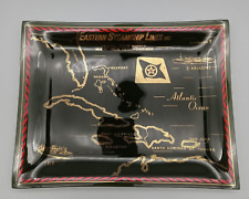 SS BAHAMA STAR ARIADNE EASTERN STEAM SHIP CORP SMOKED GLASS MAP DESIGN TRAY picture