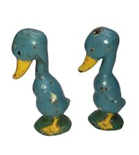 Antique Cast Iron Hubley Doorstops Painted Ducks Paperweights Rare picture