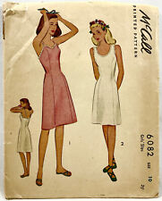 1945 McCall Sewing Pattern 6082 Teen Girls Full Slips 2 Styles Size 10 Vtg 13168 picture