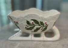 Vintage National Potteries Ceramic Christmas Sleigh X-4568/M ~ Japan 6.5” Long picture