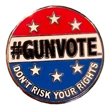 Political Lapel Hat Pin #Gun Vote “Don’t Risk your Rights” 2nd Amendment picture