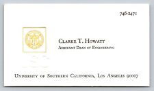 Vintage Business Card Clarke Howatt USC College Los Angeles University CA picture