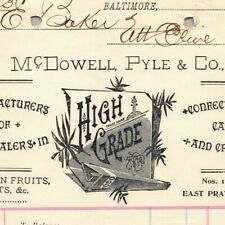 1898 Letterhead McDowell, Pyle & Co. Foreign Fruits Baltimore Ephraim Baker*  picture