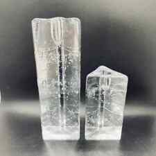 Timo Sarpaneva Arkipelago Triangle Pair Candlestick Holders Iittala Art Glass picture