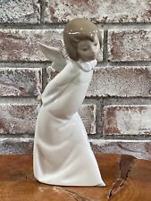 LLADRO Curious Angel Holding Lantern Retired Porcelain Figurine 9.5