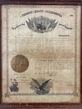 🔥 RARE Antique CIVIL WAR Old CALIFORNIA Military Document, Leland STANFORD 1863 picture