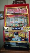 vintage yamasa tabletop slot machine. w/key, coins and instruction manual. works picture