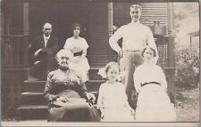RPPC Postcard Porch Scene Multi Generational Family Sitting Outside Early 1900s  picture