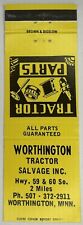 Vintage Matchbook Cover / Tractor Parts / Worthington, Minnesota / Farming picture