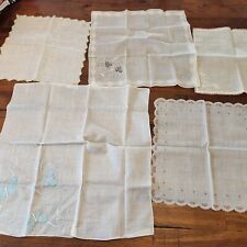 VINTAGE FLORAL EMBROIDERED MADEIRA Luncheon COCKTAIL NAPKINS 5 pcs amazing  picture