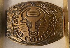 Vintage Metal Belt Buckle, Bull, Wild Country, Nice Western Style Design picture
