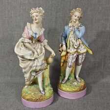 Antique French Bisque Figurines Marked AM Fine Porcelain 12