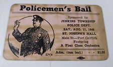 Vintage Policemen's Ball Ticket, Jenkins Township PA, Wilkes-Barre, Scranton picture