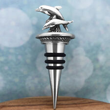 Dolphins Wine Bottle Stopper, Australian Made Pewter picture