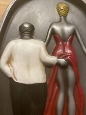 Speakeasy Ashtray Solid Metal Man Cave Patina Prohibition Exotic Dancer NSFW picture