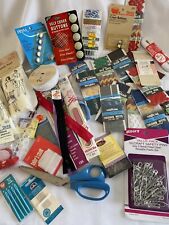 44 pcs Sewing Lot Vintage mostly NOS Needles Zippers Rick Rack Trim Binding MORE picture
