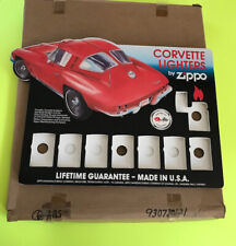 New Vintage Zippo Corvette Lighters Store Display 8 piece USA picture