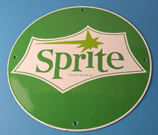 Vintage Sprite Porcelain Sign - Gas Pump Plate Service Cola Soda Beverage Sign picture