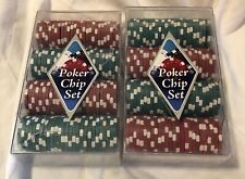 Vintage 208-Total Wood Poker Chips Red Green w/White Accents Games picture