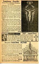 1950 small Print Ad of Luminous Crucifix Electric Altar cross of perpetual light picture