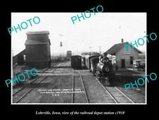 OLD 8x6 HISTORIC PHOTO OF LOHRVILLE IOWA THE RAILROAD DEPOT STATION c1910 picture