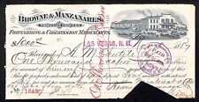 1887 Las Vegas, NM Browne & Manzanares Grocers Merchants Receipt w/ Vignette picture