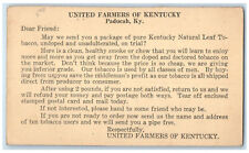 1926 United Farmers of Kentucky Paducah Kentucky KY Vintage Postal Card picture