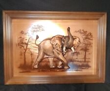 John Louw Copper 3D Art Elephant On Savannah 1973 Signed 20