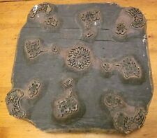 Large Antique Pattern Hand Carved Wood Block Press Fabric Press picture