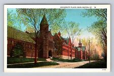 Burlington VT-Vermont, University Place, Antique, Vintage Souvenir Postcard picture