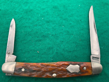 💯1918-1942 WINCHESTER EQUAL END 2 FULL BLADES, PERFECT NICE RED BONE KNIFE picture