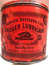 Vintage Badger Lubricant Tin Wadhams Badger Refining Co's picture